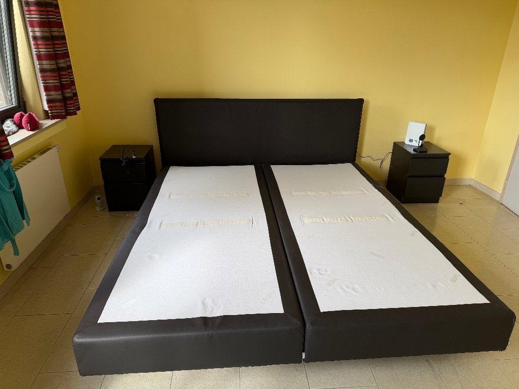 Auping Boxspring 180cm x 210 cm, 210 cm, Brun, Enlèvement, Utilisé