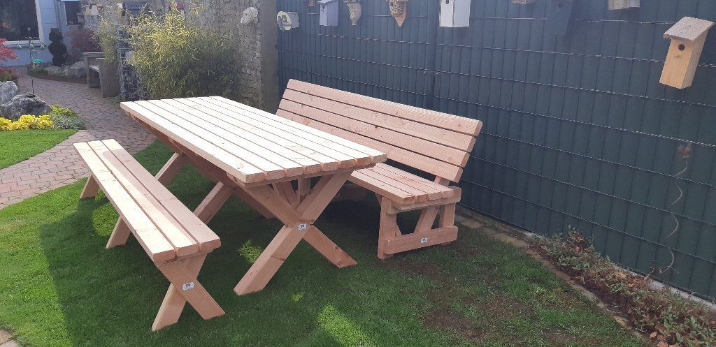 HANDGEMAAKTE houten tuinset DOUGLAS HOUT, Jardin & Terrasse, Ensembles de jardin, Neuf, Salons de jardin, Bois, Plus de 8 places