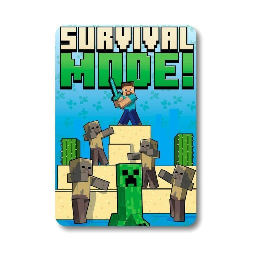 Minecraft Fleece Deken - Survival Mode - Fleecedeken / Plaid, Overige kleuren, Nieuw, Ophalen of Verzenden, Deken of Dekbed