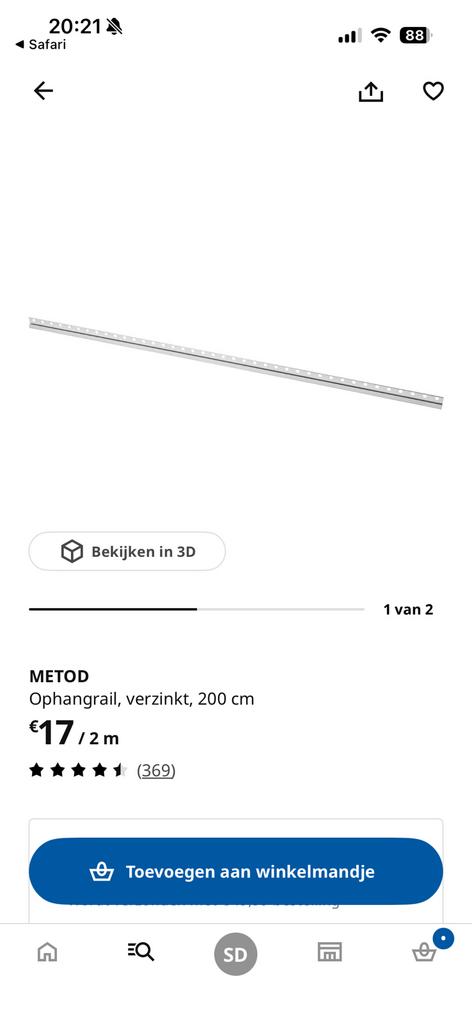 Ophangrail method kast ikea, Enlèvement, Neuf