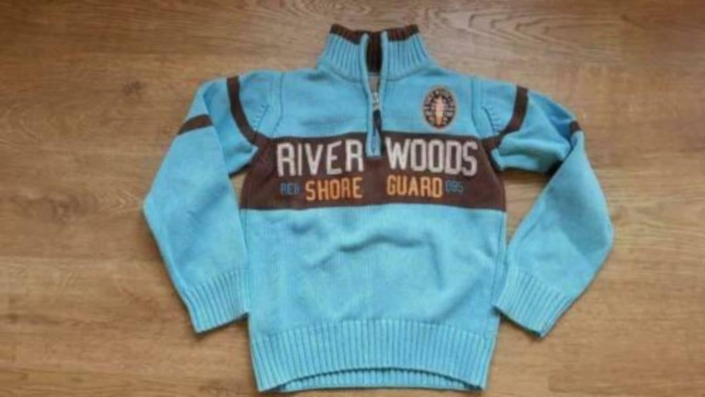 bruin met blauwe trui van River Woods maat 128, Gebruikt, River Woods, Trui of Vest, Ophalen of Verzenden