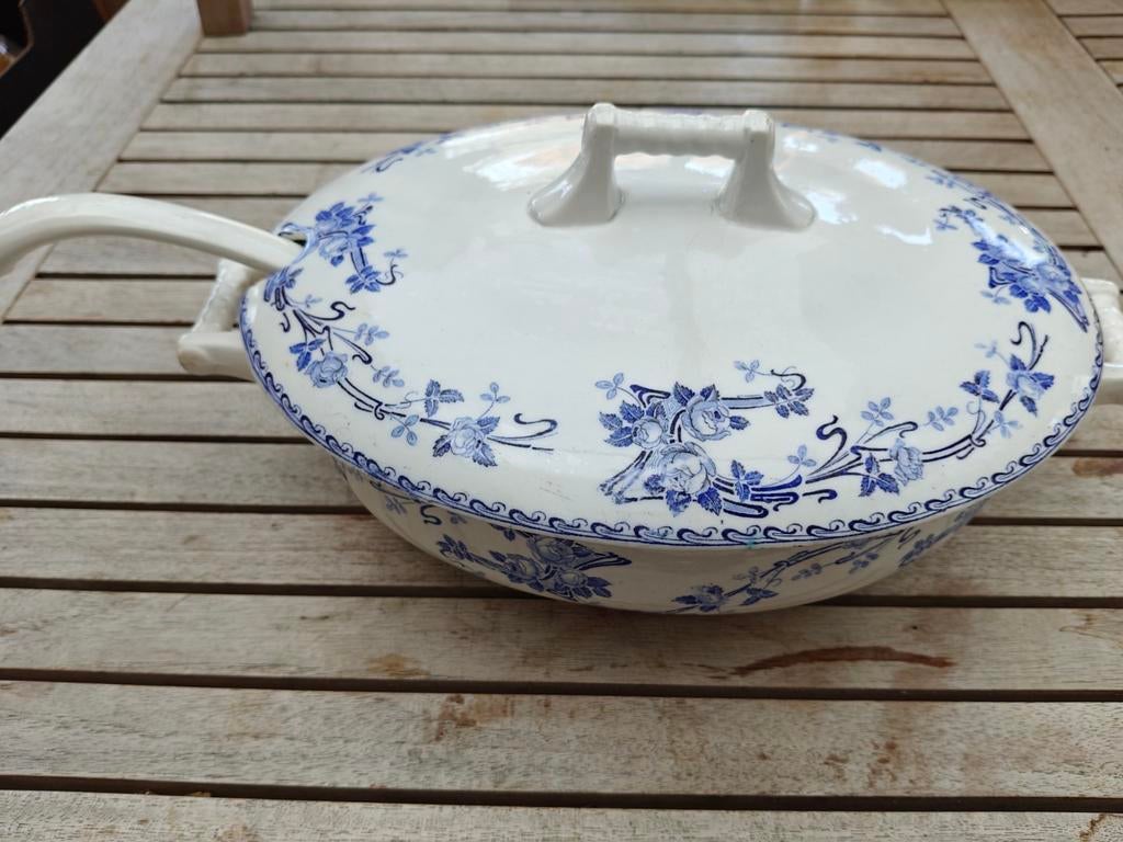 vintage soepterrine met deksel en lepel, Verzenden