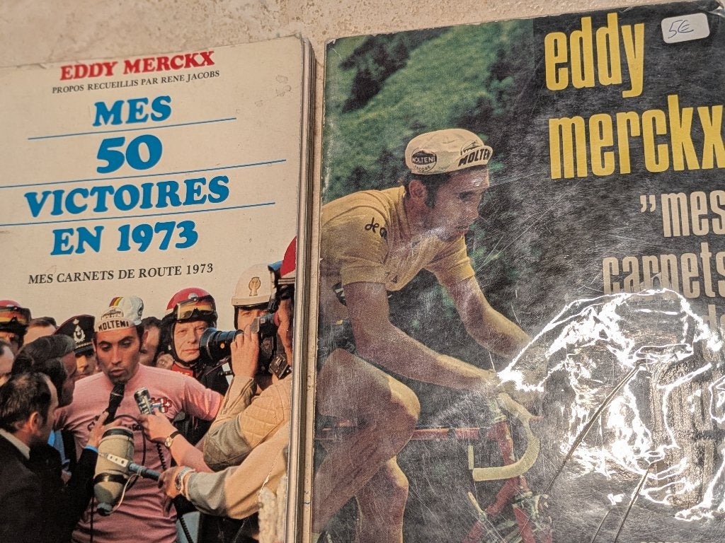 2 livres sur "Eddy Merckx" propos de R. Jacobs - M. Jeuniau., Livres, Course à pied et Cyclisme, Utilisé, Marc Jeuniau - René Jacobs.