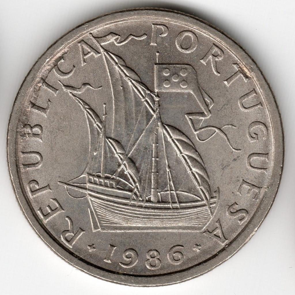 Portugal : 5 Escudos 1986 KM#591 Ref 12522, Ophalen of Verzenden, Overige landen, Losse munt