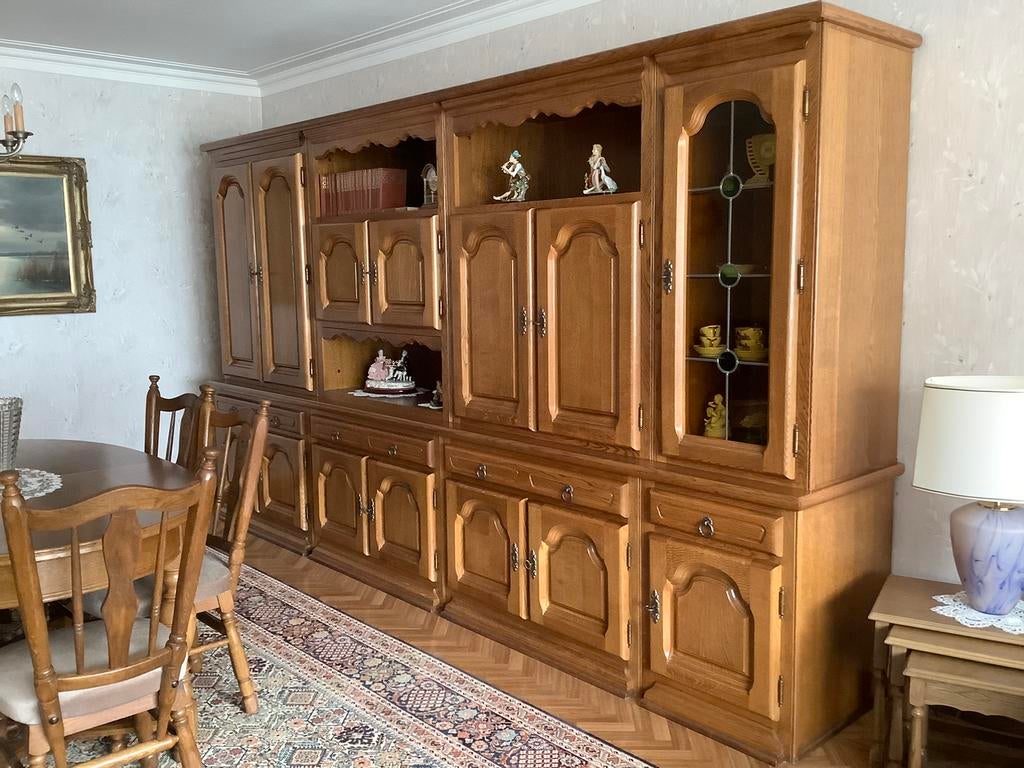 Eiken eetkamer, Huis en Inrichting, Complete eetkamers, Ophalen, Zo goed als nieuw, Eik, 6 tot 8 stoelen