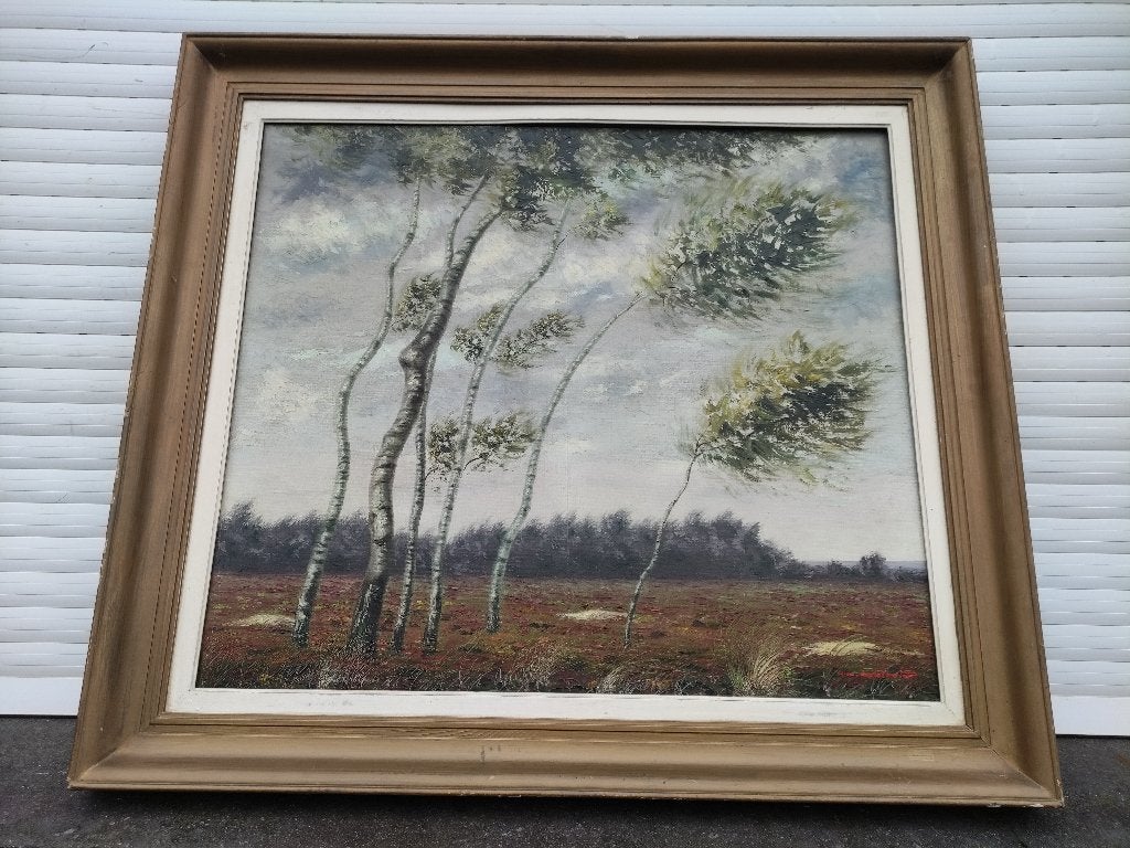 huile sur toile paysage signe albert louis, Enlèvement, Paysage, Toile