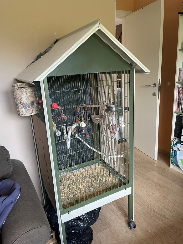 Vogelkooi Parkiet, Dieren en Toebehoren, Ophalen, Zo goed als nieuw, Aluminium, Vogelkooi