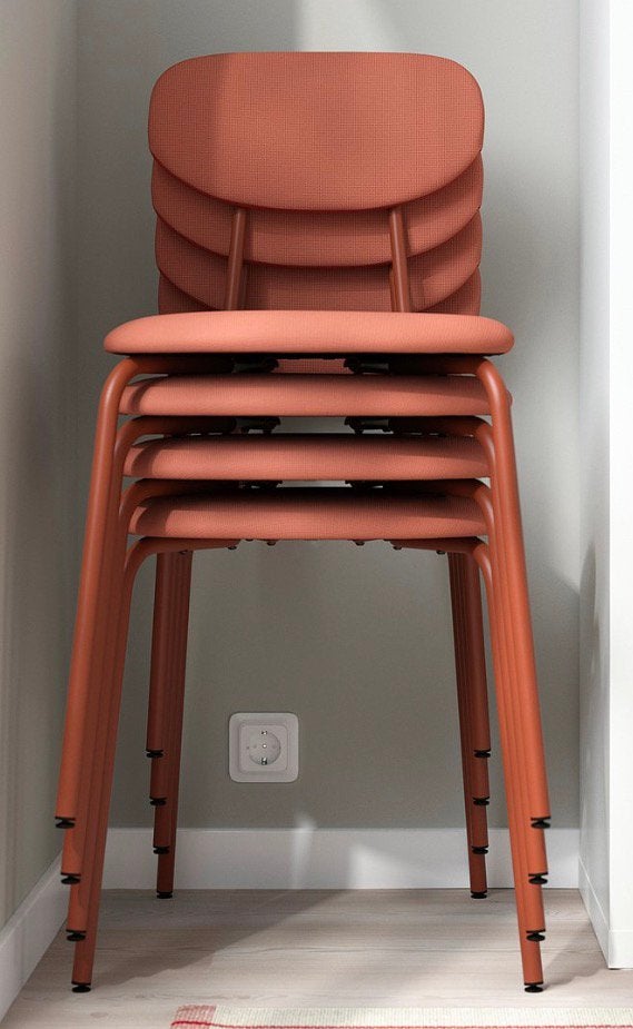 6 rode IKEA-stoelen, Huis en Inrichting, Ophalen, Zo goed als nieuw