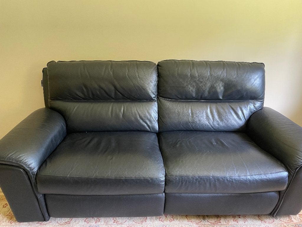 2 zitszetel, Maison & Meubles, Canapés | Salons, Banc droit, Enlèvement, Utilisé, Cuir