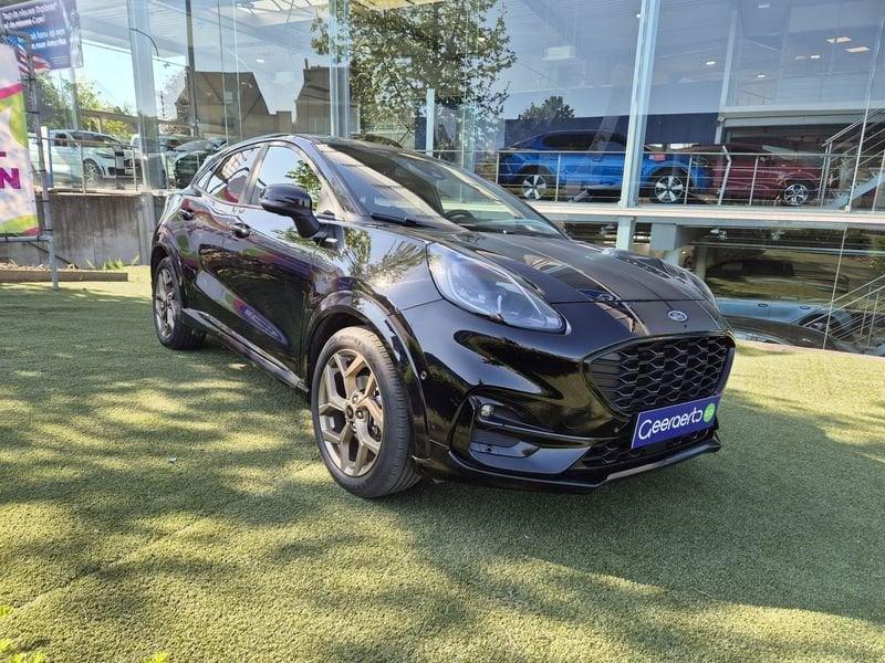 Ford Puma Ecoboost mHEV ST-Line V AUT, Zwart, Parkeersensor, Leder en Stof, Zwart