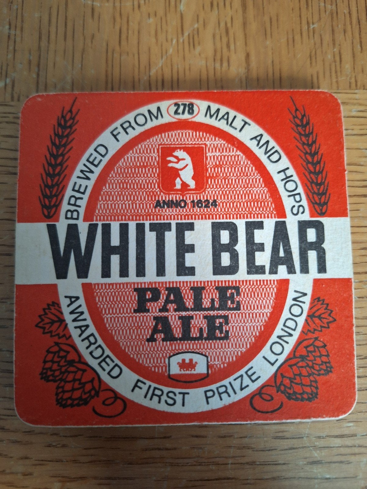oud bierviltje White bear pale ale brouwerij Duvieusart, Ophalen of Verzenden