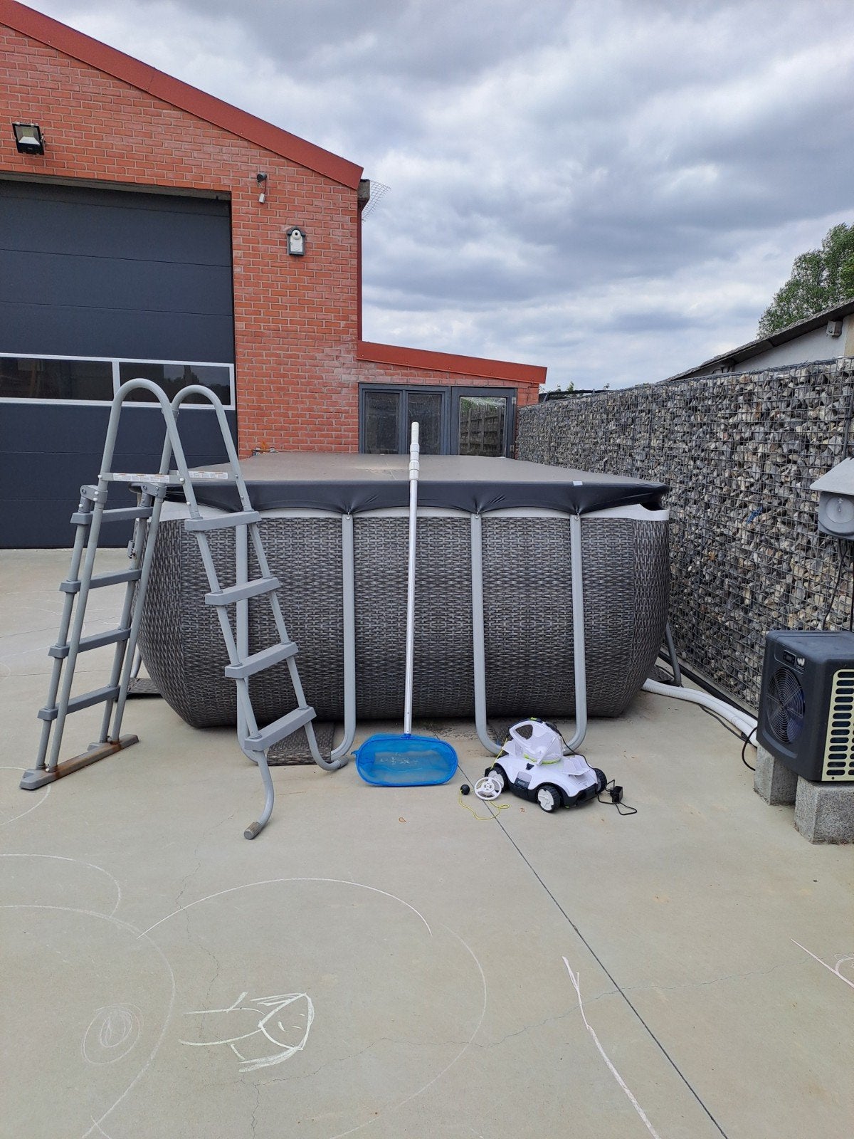 Opbouwzwembad + warmtepomp en robot, Tuin en Terras, Zwembaden, Ophalen