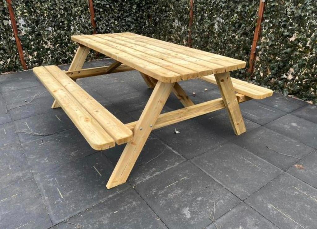 Sterke prachtige picknicktafels, Tuin en Terras, Ophalen of Verzenden, Nieuw, Rechthoekig, Hout