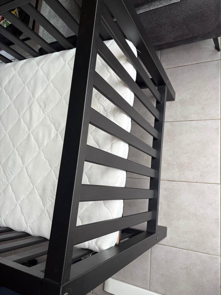 Babypark 80x100cm ZWART - 2 hoogtes + matras, Ophalen, Zo goed als nieuw, Rechthoekig, In hoogte verstelbaar