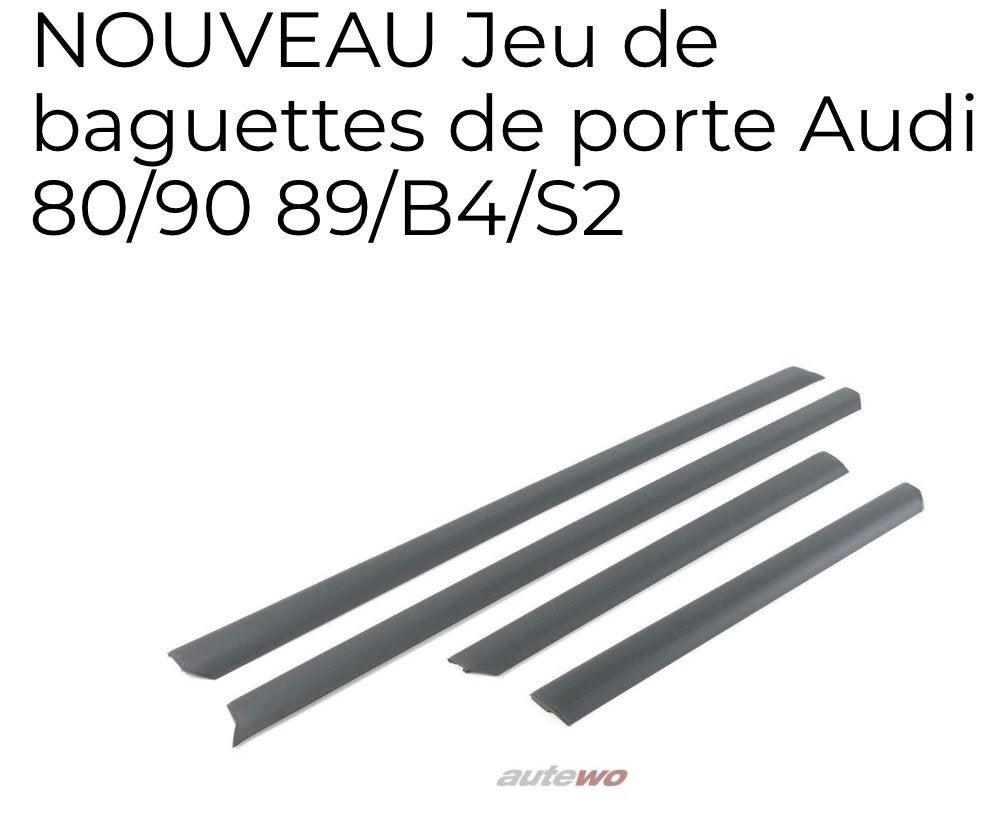 Jeu de baguettes de porte Audi 80/90 89/B4/S2, Autos : Pièces & Accessoires, Enlèvement ou Envoi, Audi, Porte