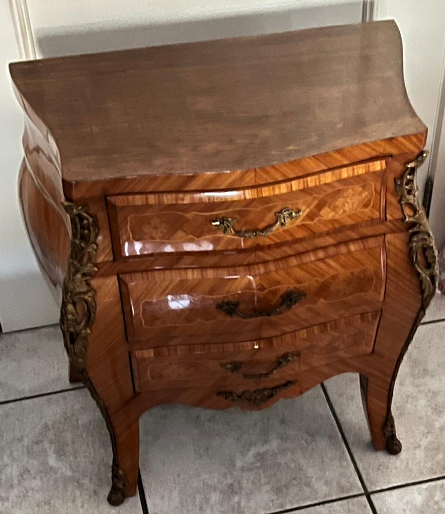 Kastje bombe ladenkast met marmer blad , L kastje:55,50 cm, Antiek en Kunst, Ophalen