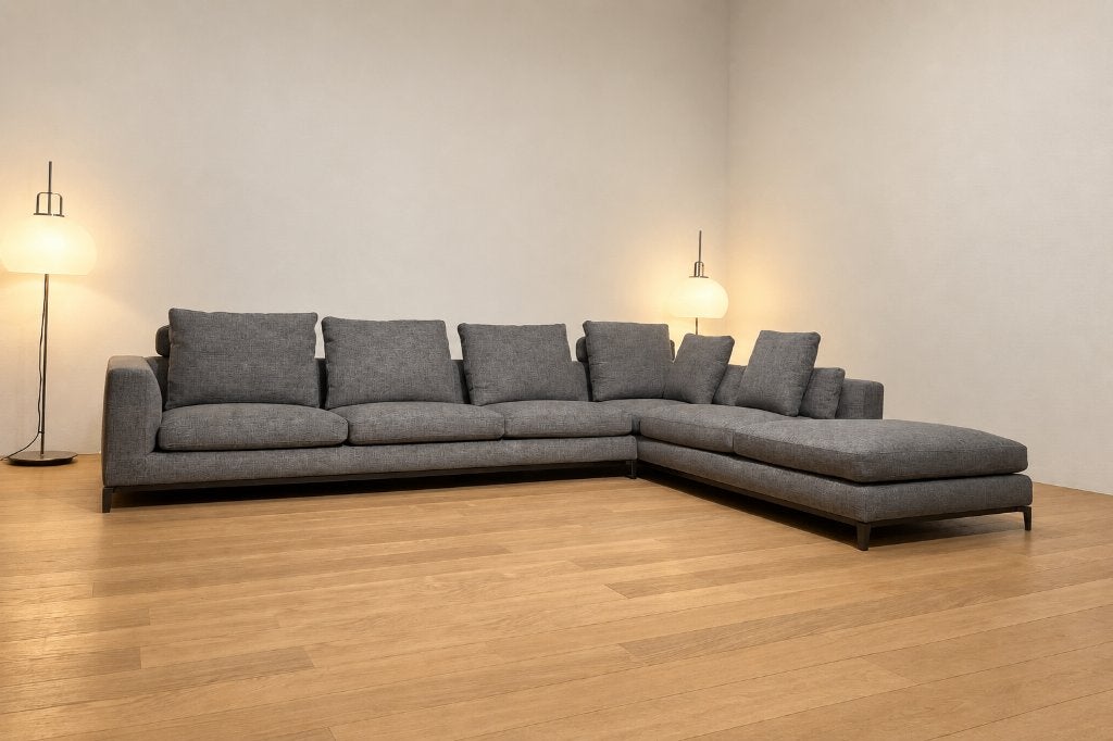 NIEUW GESTOFFEERD Minotti Andersen Hoekbank | NP €25.000, Huis en Inrichting, Hoekbank, Ophalen of Verzenden, Vierpersoons of meer