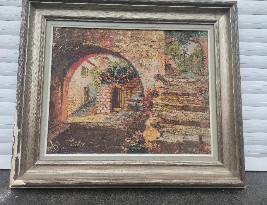 huile sur toile signe marie calot, Enlèvement ou Envoi, Toile