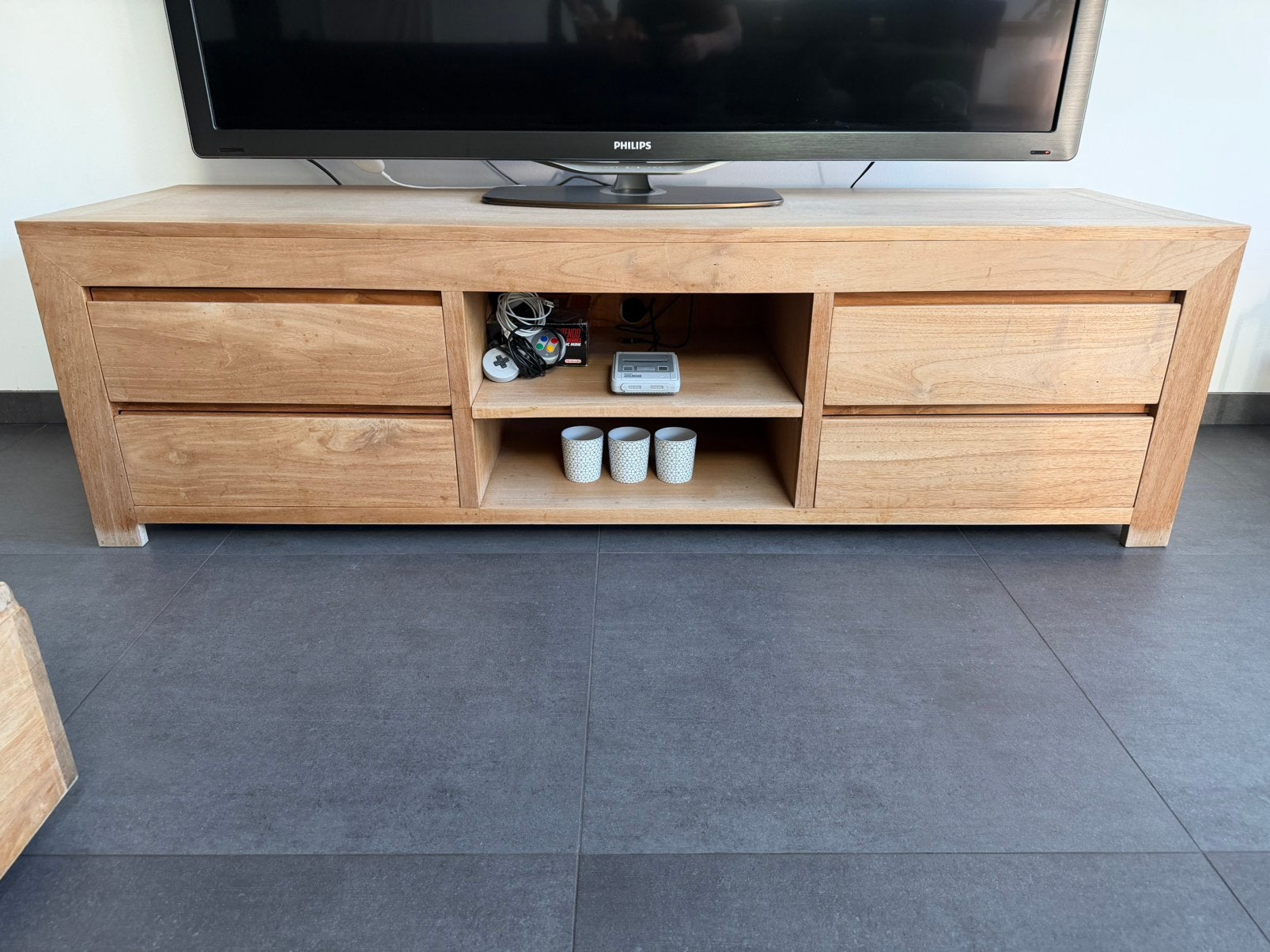 Tv meubel teak, Ophalen, Zo goed als nieuw