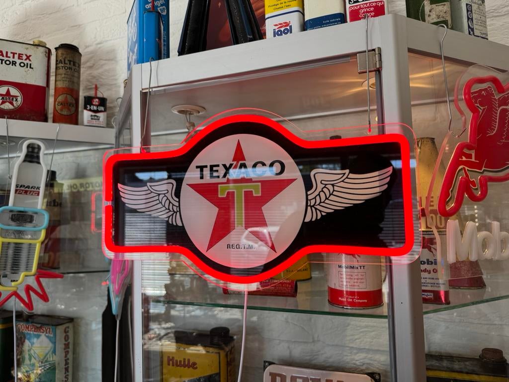 TEXACO reclame NeoN verlichting, Verzamelen, Ophalen, Zo goed als nieuw, Lichtbak of (neon) lamp