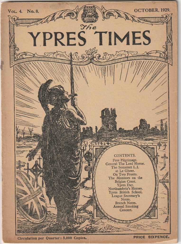 Oorlog Boek Ypres Times  october 1929 vol 4 no 8, Ophalen of Verzenden
