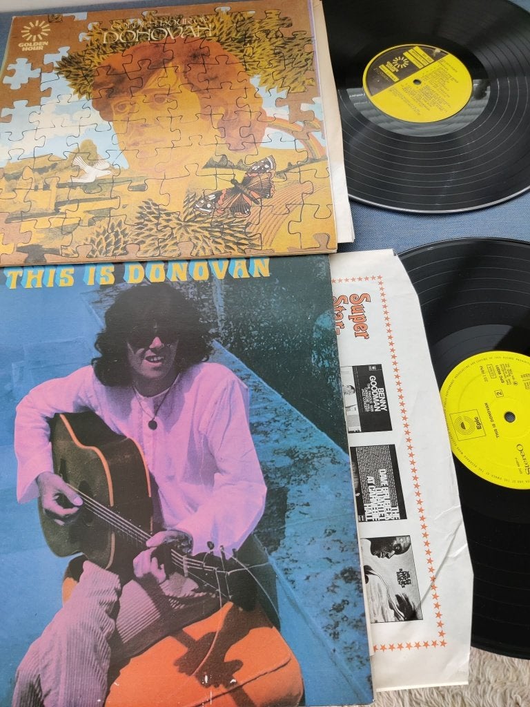 lot Donovan (2lp this is, openklapbare hoes+golden hour), Cd's en Dvd's, Vinyl | Rock, Ophalen of Verzenden, LP