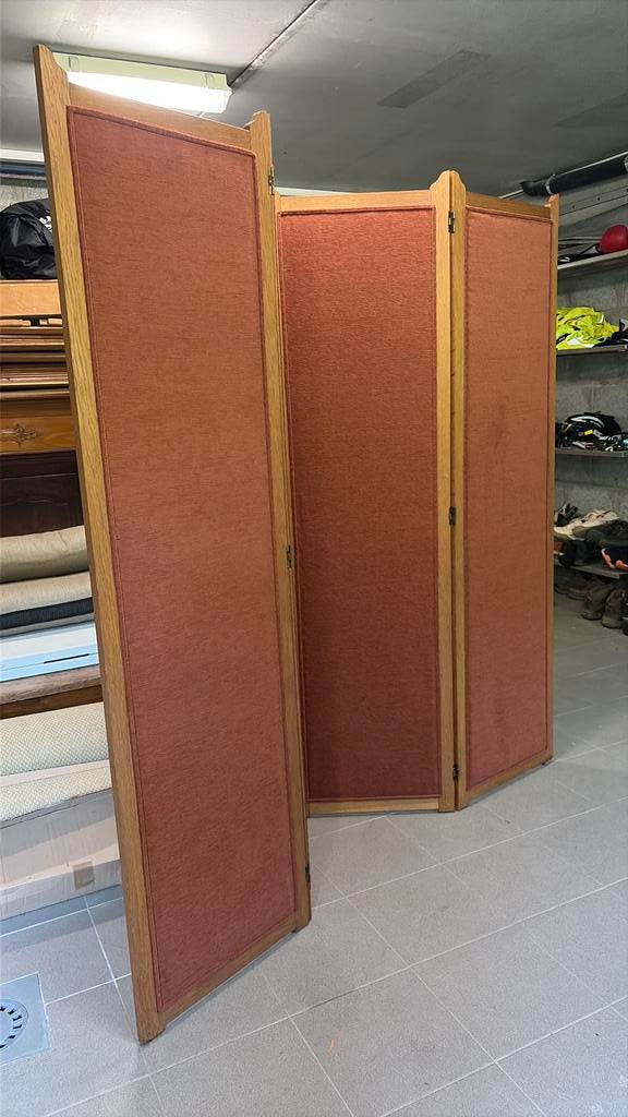 Prachtige kamerscherm of paravent met velours, Maison & Meubles, Accessoires pour la Maison | Paravents d'intérieur, Comme neuf