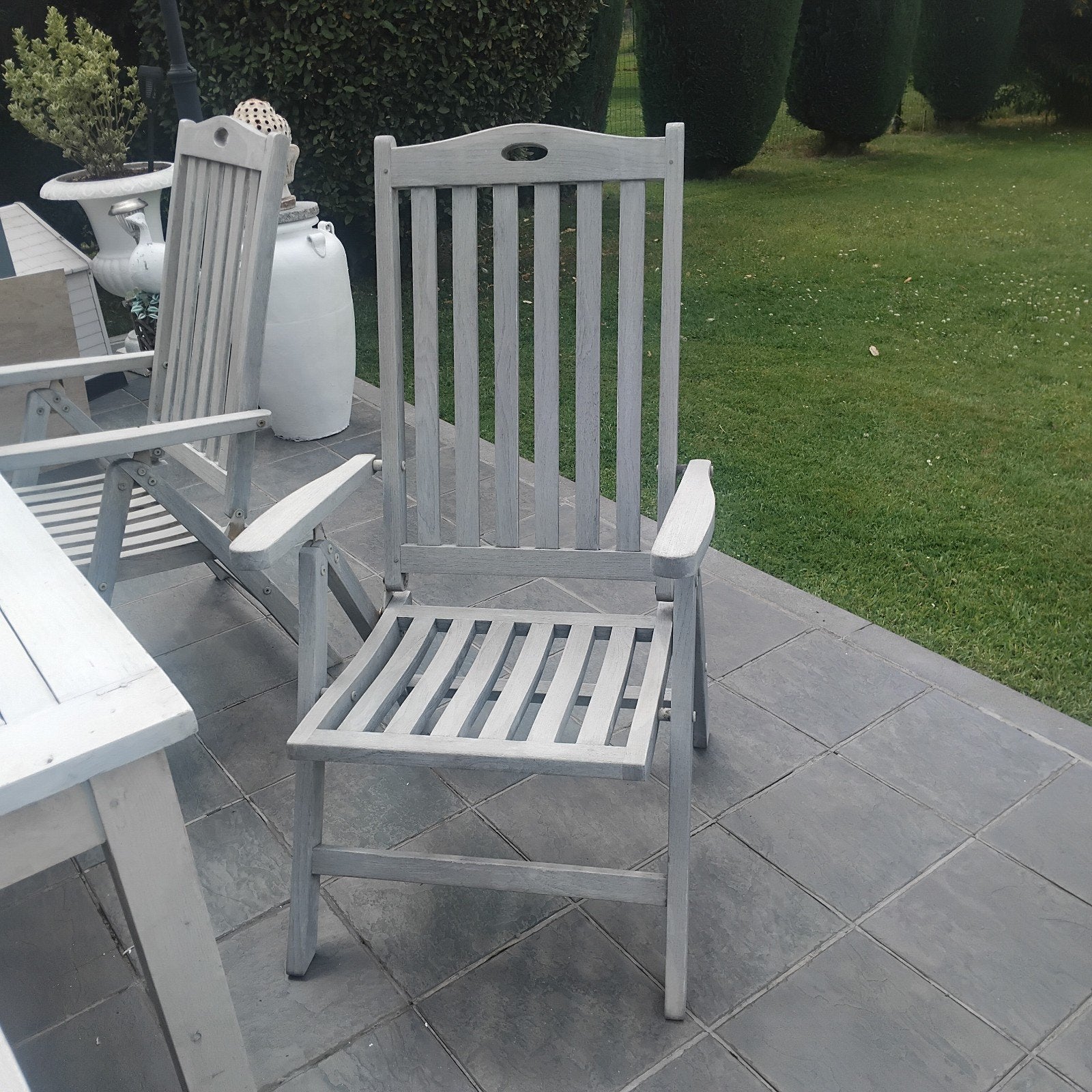 Une chaise de jardin en teck, Ophalen, Stoel
