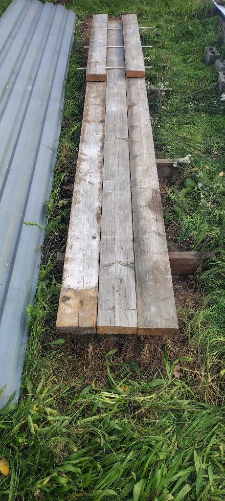 balken 22cm op 7,3cm 3 van 555cm en 2 van 220cm, Doe-het-zelf en Bouw, Ophalen, Gebruikt, Balk, Vuren