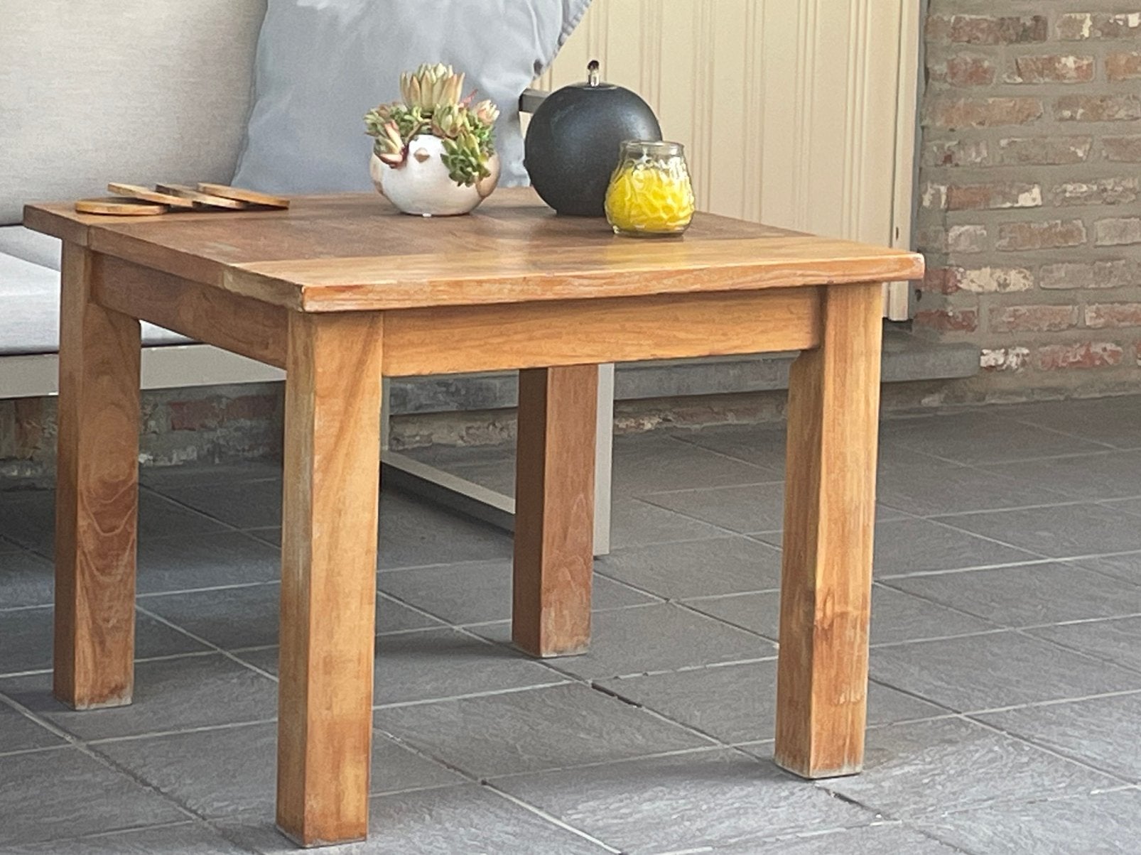 Tuintafeltje, Tuin en Terras, Tuintafels, Ophalen, Gebruikt, Vierkant, Teakhout
