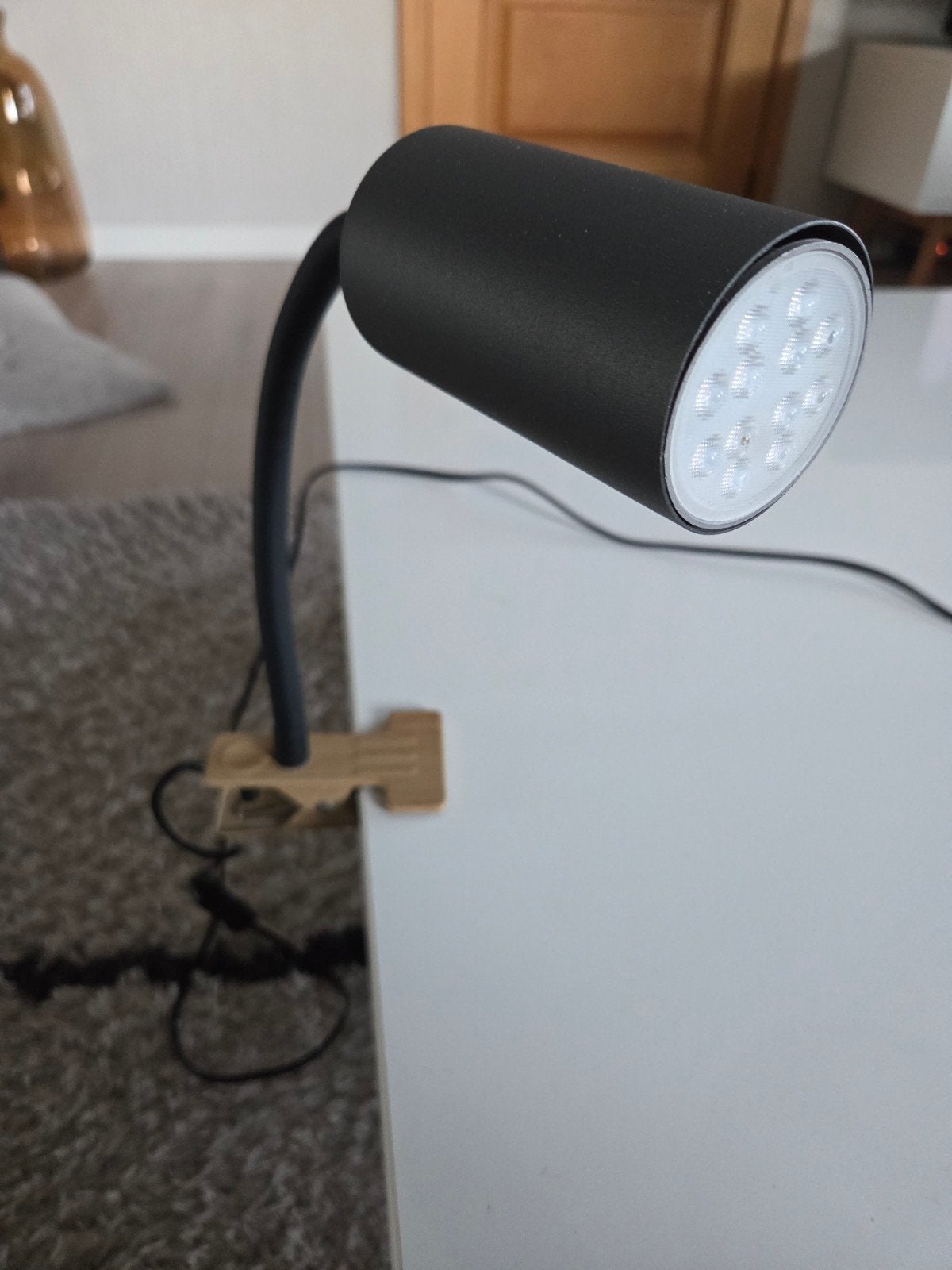 Leeslamp met knijper, Ophalen, Met schakelaar, GU10, Zo goed als nieuw