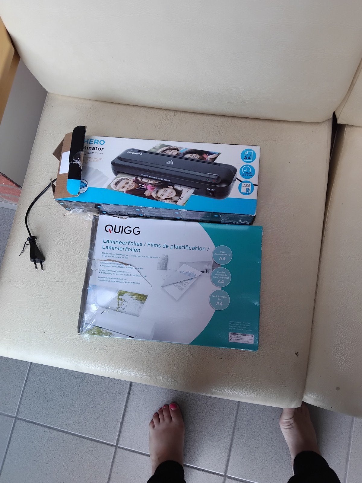 lamintor met plasticjes, Enlèvement