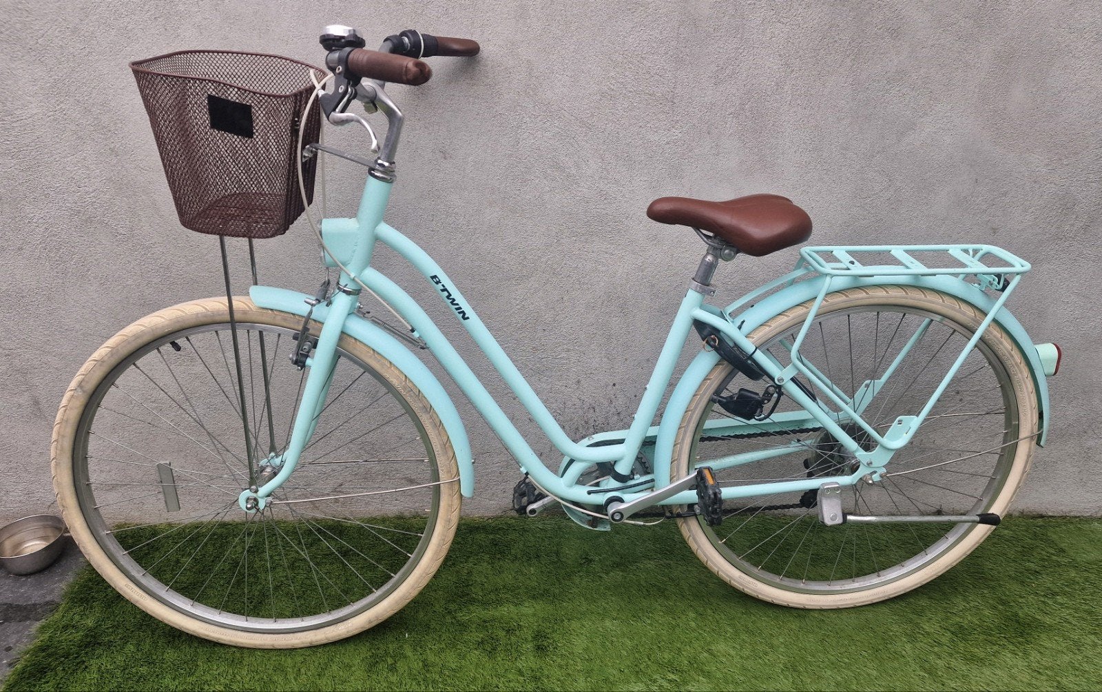 btwin elops damesfiets 28 inch, Ophalen, Gebruikt, Velgrem, Versnellingen
