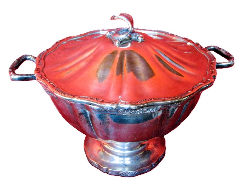 Art Nouveau terrine Br. Wiskemann (zilver)., Ophalen, Zilver