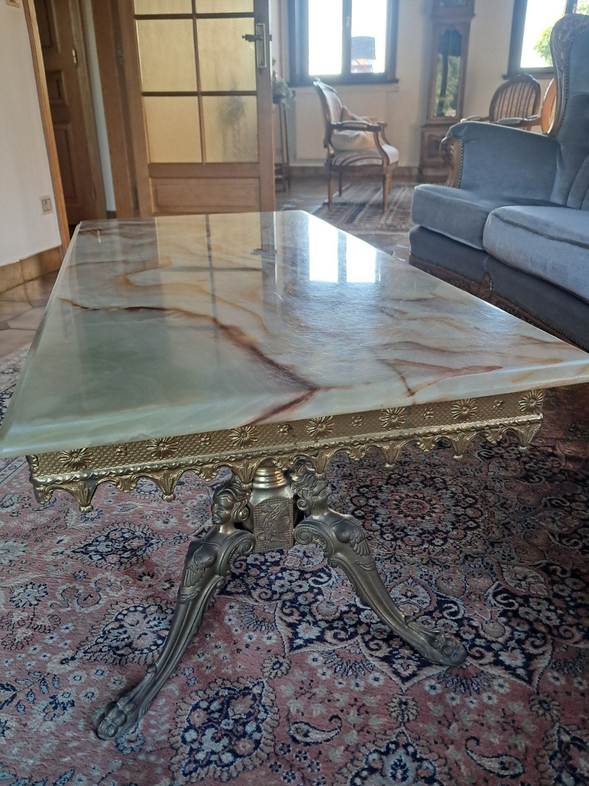 salontafel met marmer blad, Huis en Inrichting, Tafels | Salontafels, Ophalen
