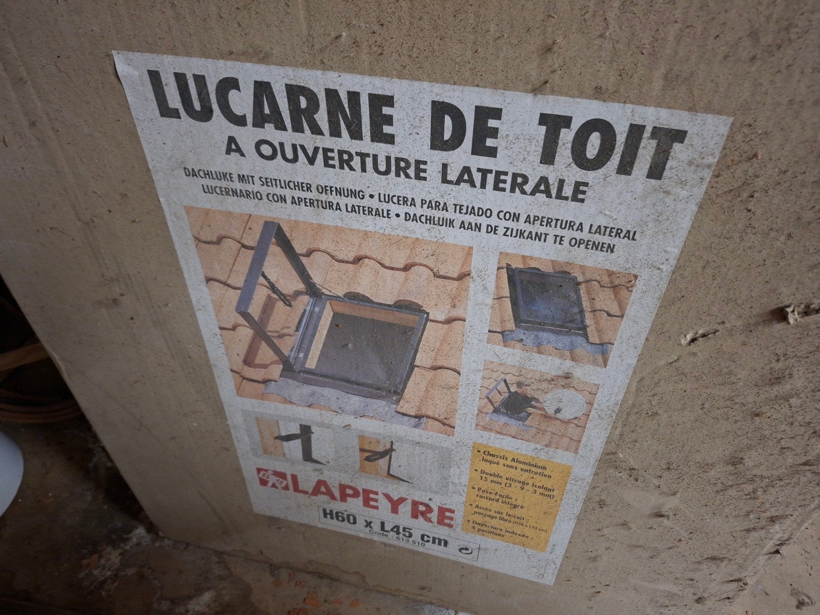 lucarne de toit, Enlèvement, Neuf
