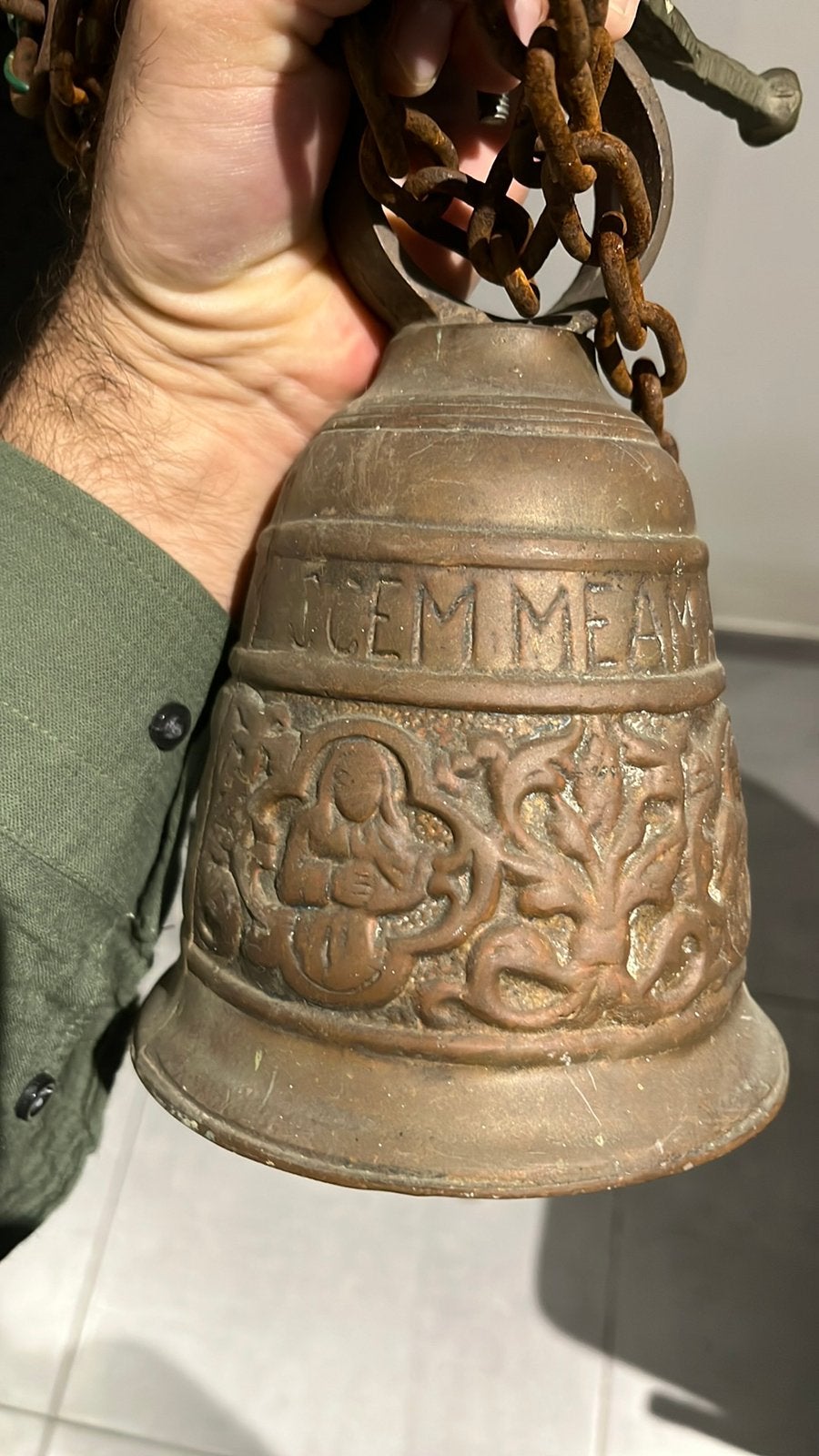 Mooie oude bronzen abdijbel, Antiek en Kunst, Ophalen, Brons