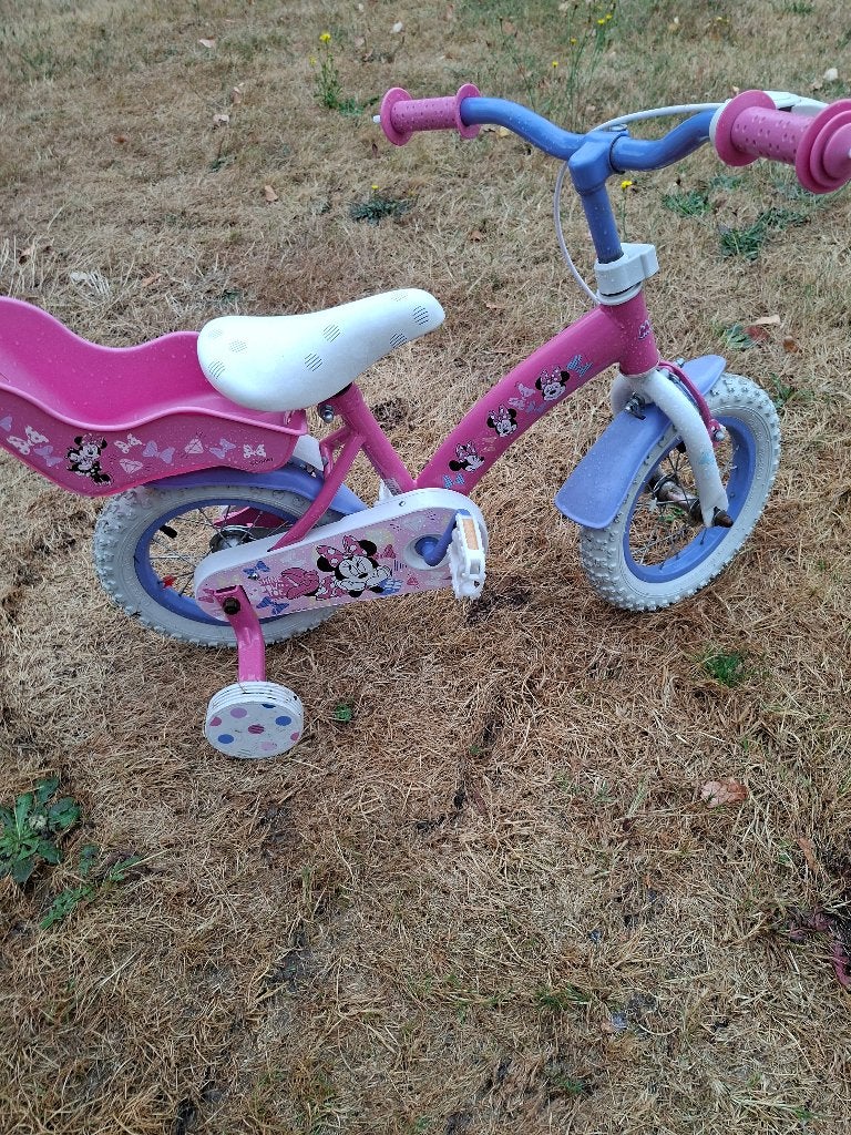 meisjes  fiets met zijwielen 12 inch in goede staat, Frein à rétropédalage, Enlèvement, Utilisé, 14 pouces ou moins