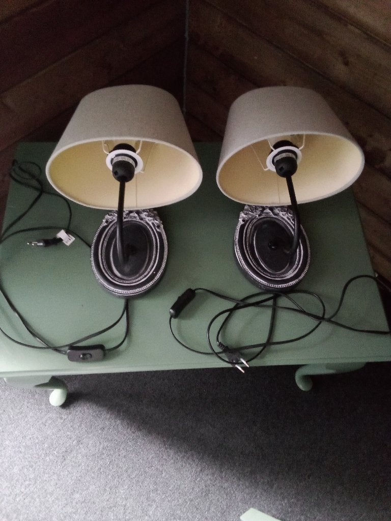 2 wandlampen met kapjes Clayre & Eef, Enlèvement, Comme neuf
