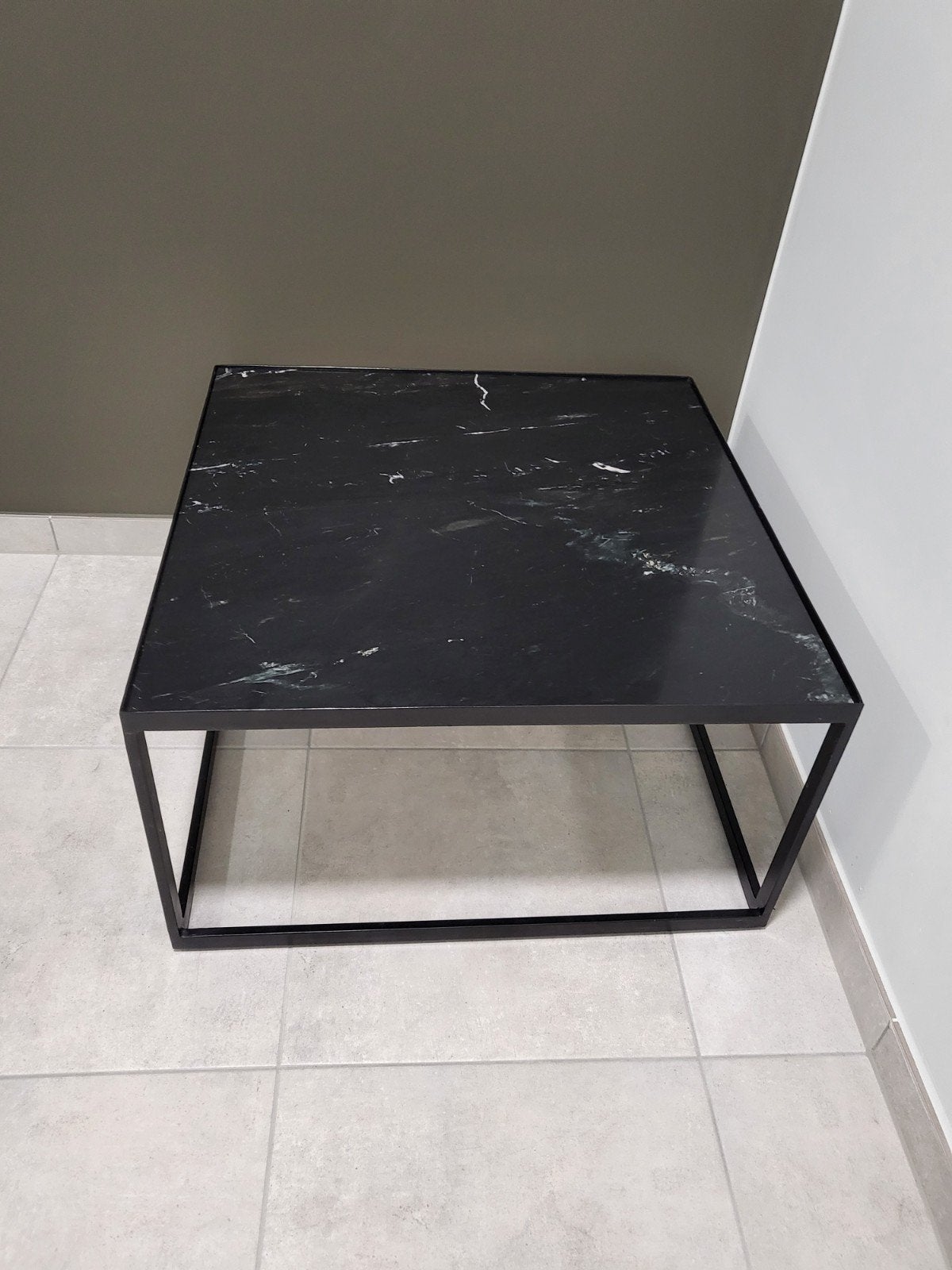 salontafel marmer en metaal zwart, Ophalen, Zo goed als nieuw, Metaal, Modern