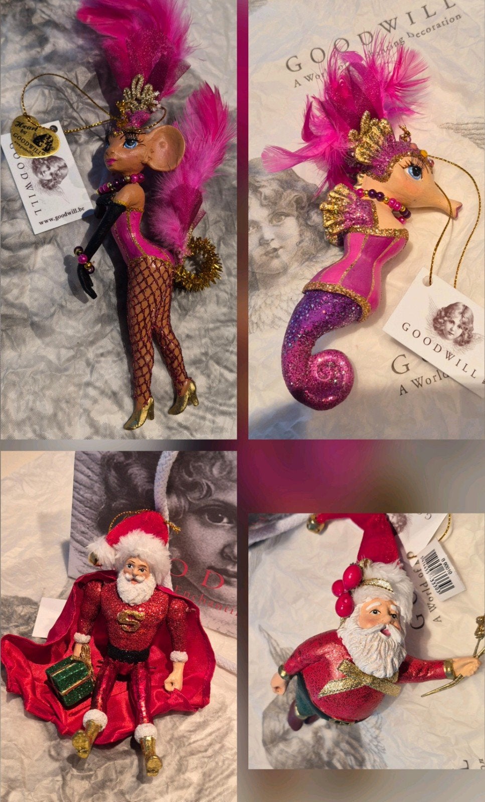 Kerstdecoratie set (4) figuurtjes Goodwill M&G, Diversen, Ophalen