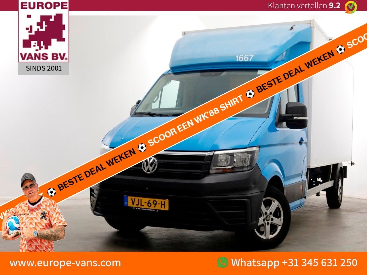 Volkswagen Crafter 35 2.0 TDI E6 Bakwagen met achterdeuren 2, Auto's, ABS, Blauw, Bedrijf, 277 g/km