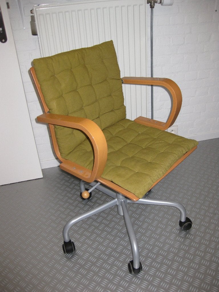 Bureaustoel op wieltjes , hout, Maison & Meubles, Enlèvement, Utilisé, Chaise de bureau