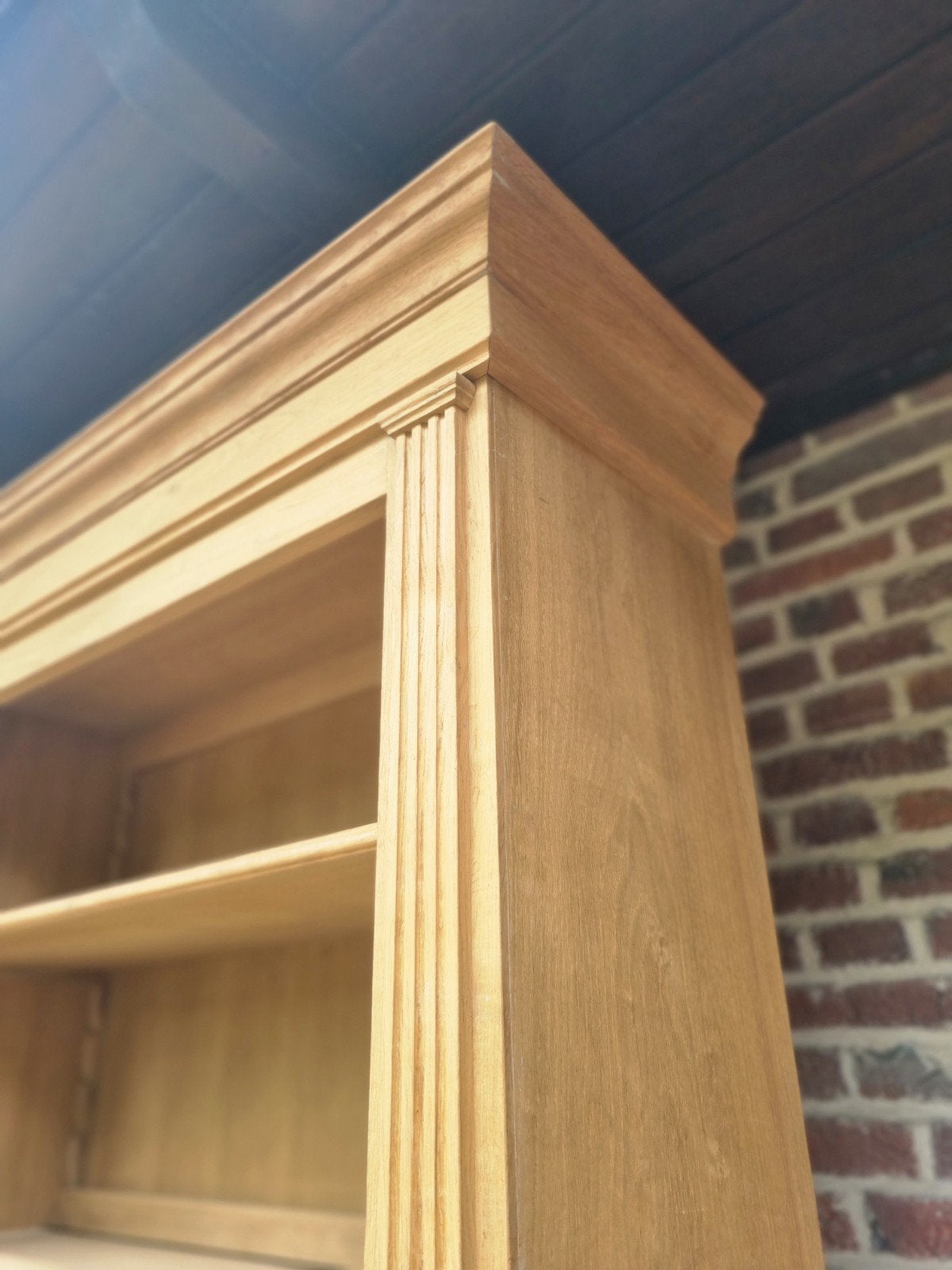 Eiken boekenkast/bibliotheekkast GRATIS LEVERING, Huis en Inrichting, Ophalen, Met deur(en), Flamant, 200 cm of meer