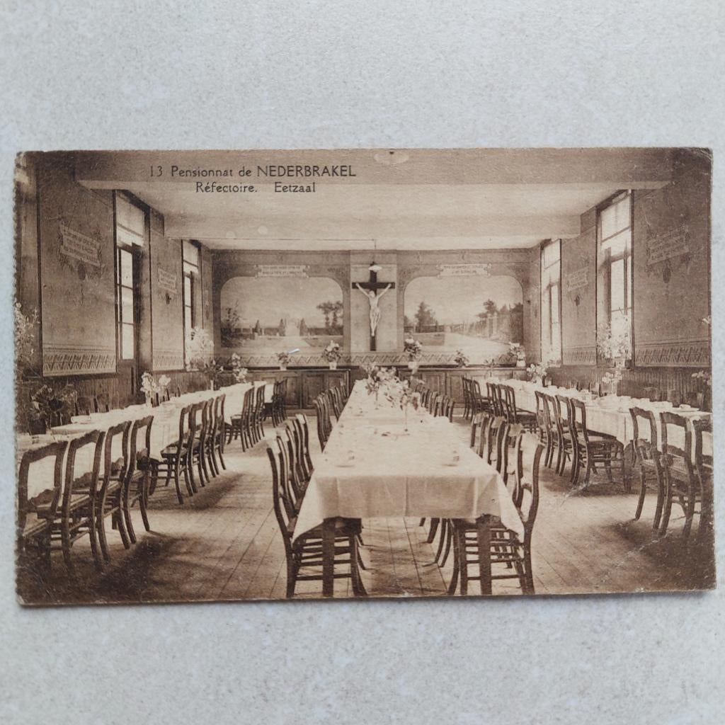 Oude postkaart van Nederbrakel : Pensionnat, Verzamelen, Ophalen of Verzenden