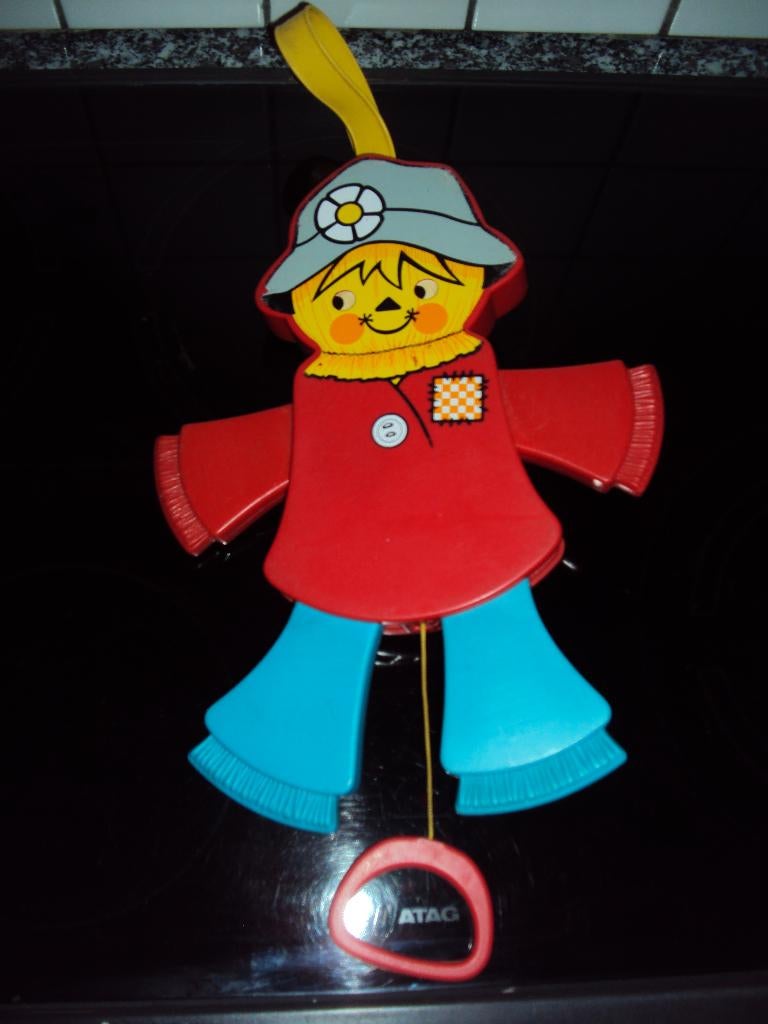 Fisher price,trekpop 'jumping jack"vogelverschrikker'Vintage, Ophalen of Verzenden
