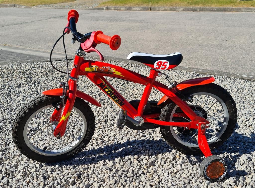 Kinderfiets Cars 16 " met zijwieltjes, Gebruikt, Velgrem, Handrem, 16 inch