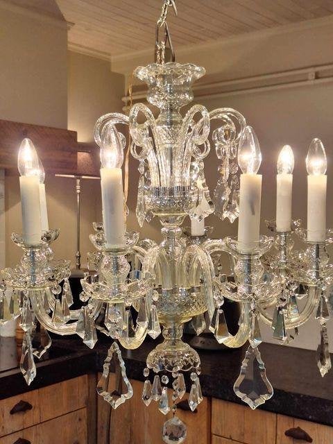 luster boheems kristal volledig gererstaureerd, Huis en Inrichting, Ophalen of Verzenden, Zo goed als nieuw, E14 (klein)