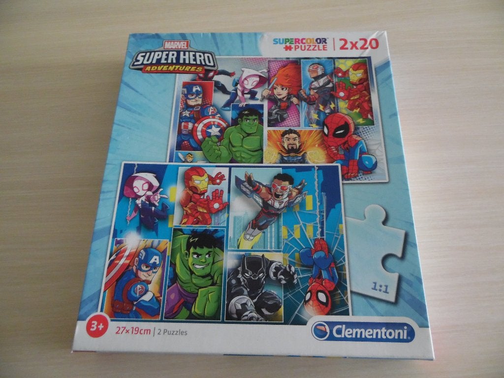 PUZZLE 2X20 PIÈCES SUPER HERO ADVENTURE    MARVEL, Enlèvement ou Envoi, 10 à 50 pièces, Comme neuf, 2 à 4 ans