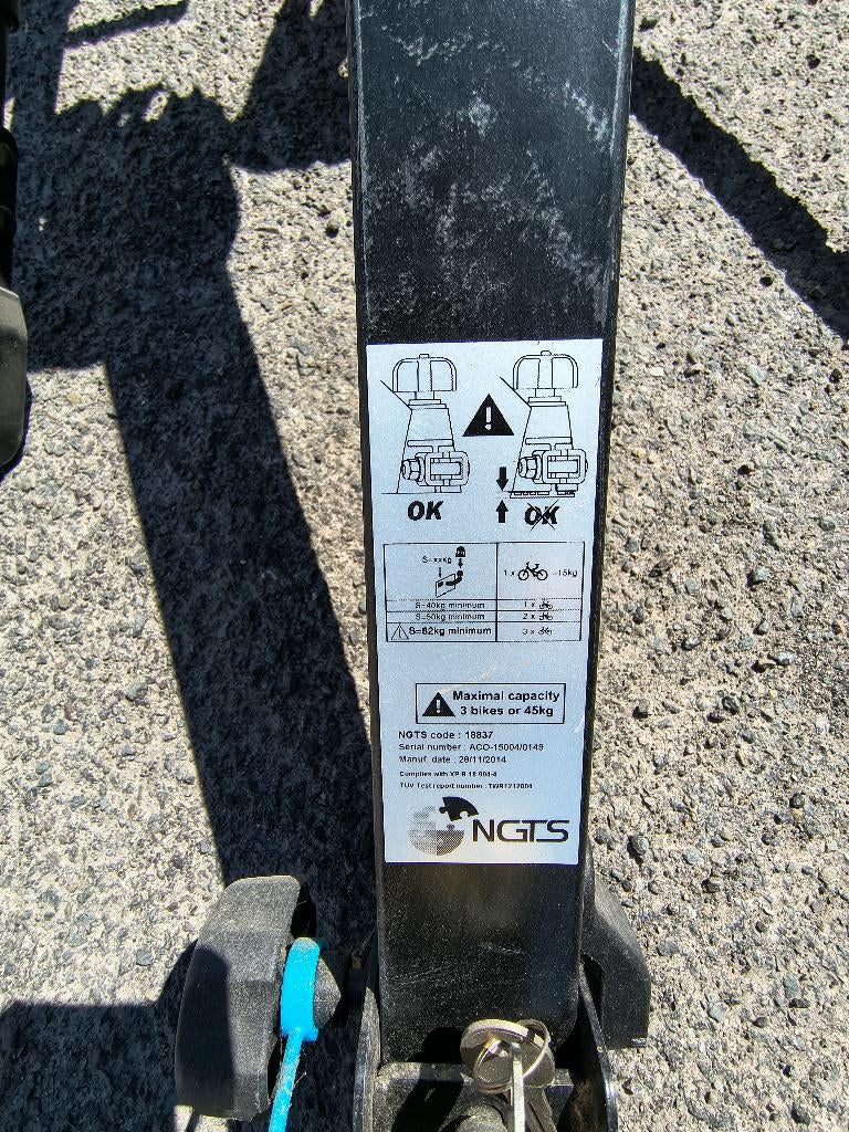 Porte-vélo suspendu pour 3 vélos (45 Kg) - NORAUTO, Enlèvement, 3 vélos ou plus, Comme neuf, Accessoire porte-vélos